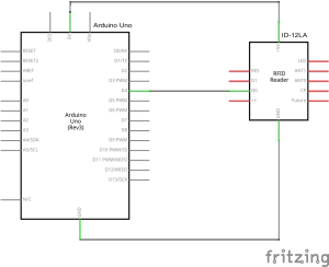 Arduino RFID Reader ID-12LA Schaltplan