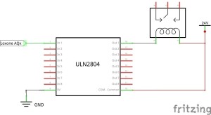 Relais am Loxone Analogausgang mit ULN2804 - Schaltplan