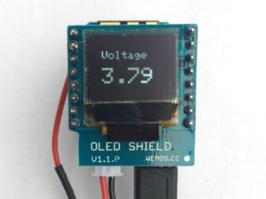 Wemos D1 mini Battery Shield - OLED LiPo Voltage